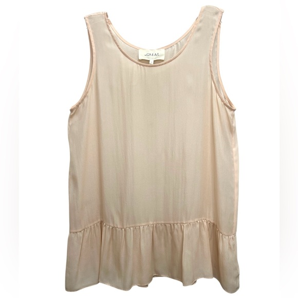 The GREAT. Silk Top Sleeveless Ruffle Hem Size S - Picture 8 of 8